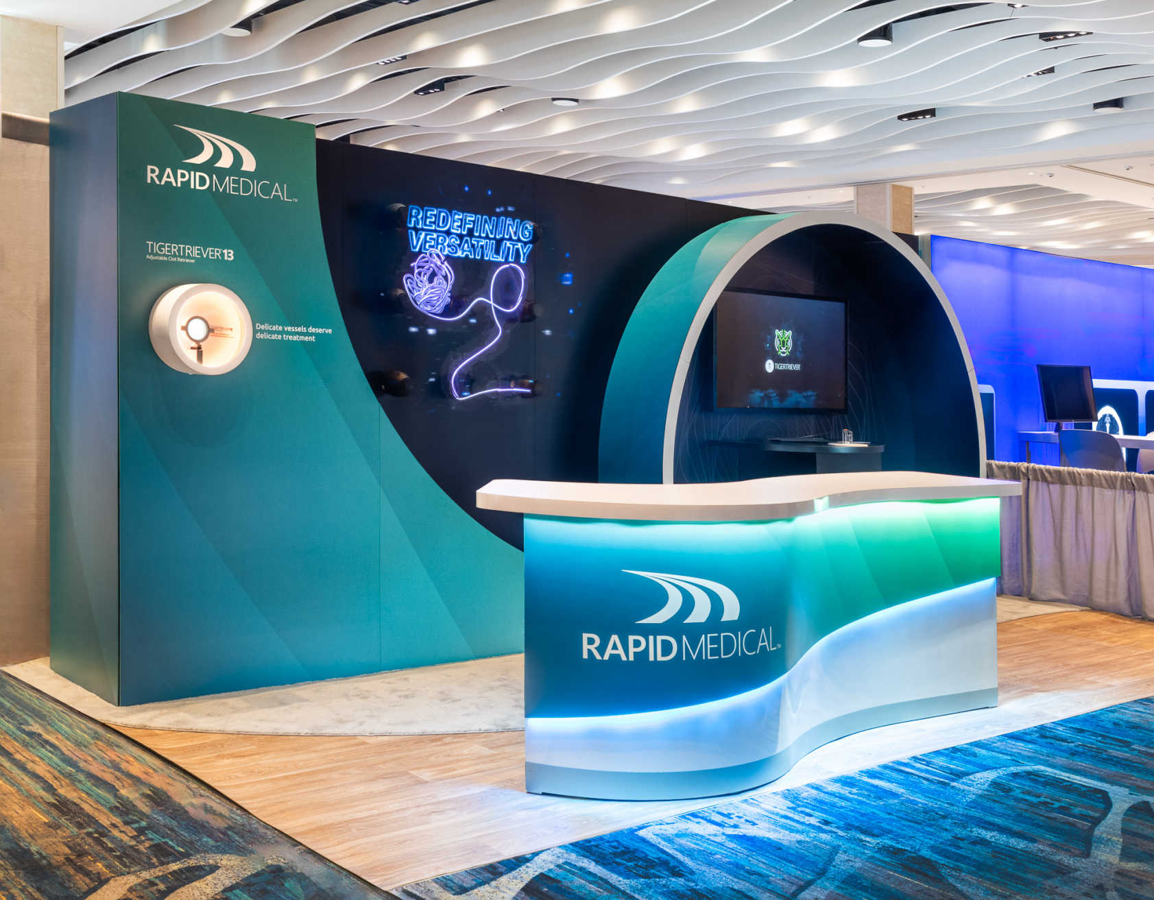 Corner Booth Design For Rapid Medical