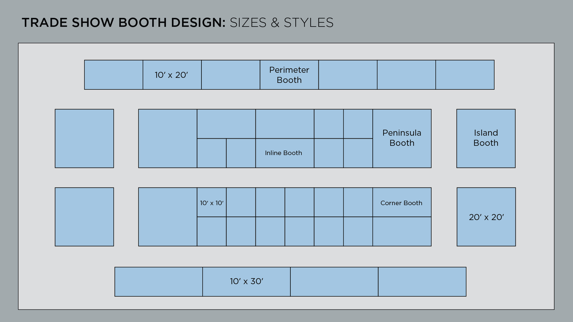 trade show booth sizes and styles