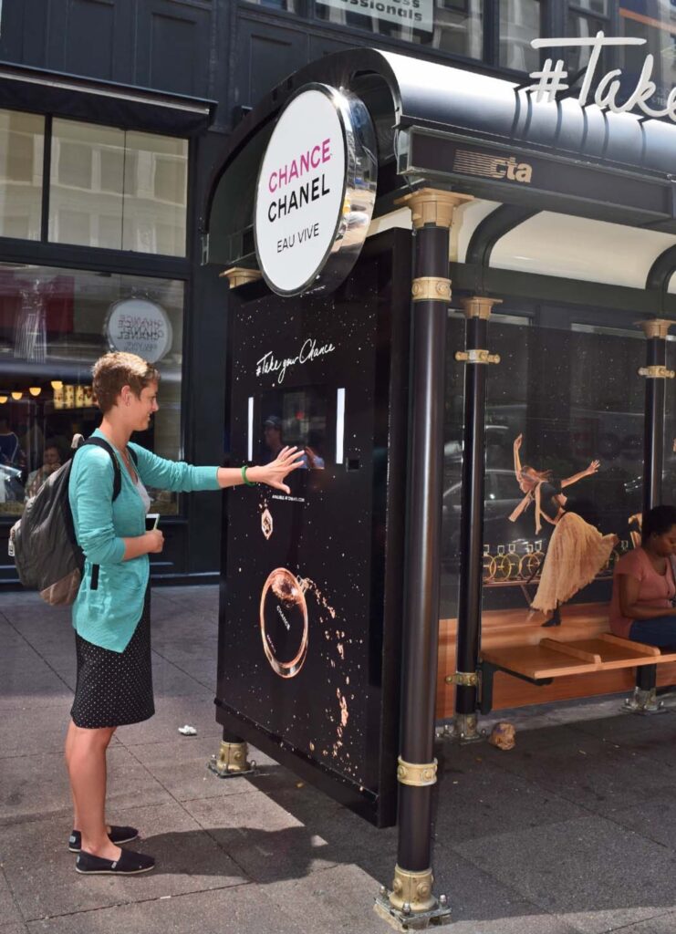 interactive tech bus shelter Chanel